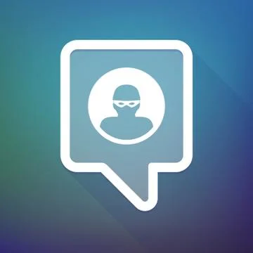 Long shadow tooltip icon on a gradient background  with a radio activity sign 库存插图