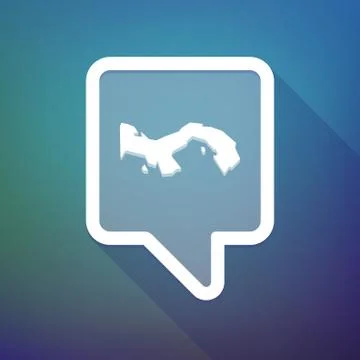 Long shadow tooltip icon on a gradient background  with  the Panama map Illustrazione stock