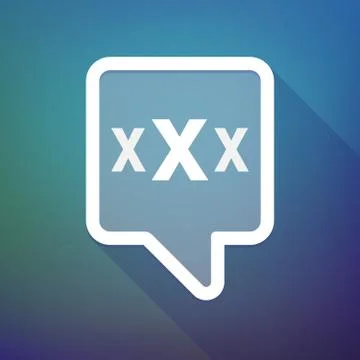 Long shadow tooltip icon on a gradient background  with  a XXX letter icon Illustrazione stock