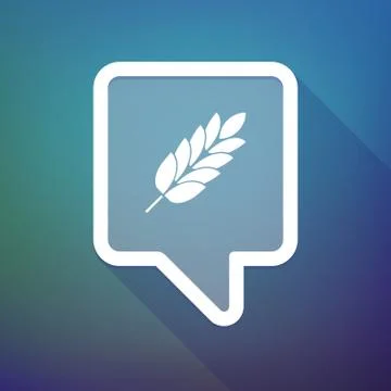 Long shadow tooltip icon on a gradient background  with  a wheat plant icon イラスト素材