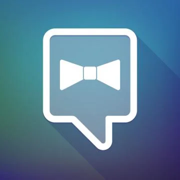 Long shadow tooltip icon on a gradient background  with  a neck tie icon Illustrazione stock