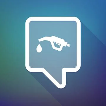 Long shadow tooltip icon on a gradient background  with  a gas hose icon Stock Illustration