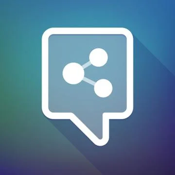 Long shadow tooltip icon on a gradient background  with  a network sign Stockillustratie