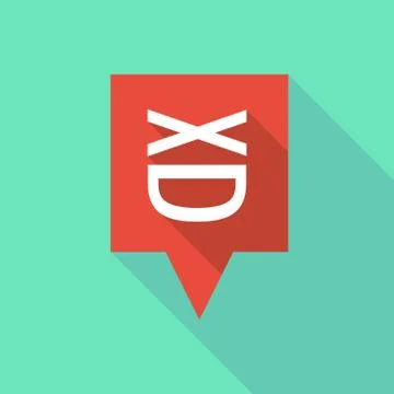 Long shadow tooltip with   a laughing text face Stock Illustration