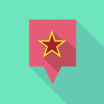 Long shadow tooltip with  the red star of communism icon Stock Illustration
