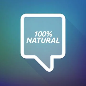 Long shadow tooltip with    the text 100% NATURAL Stock Illustration