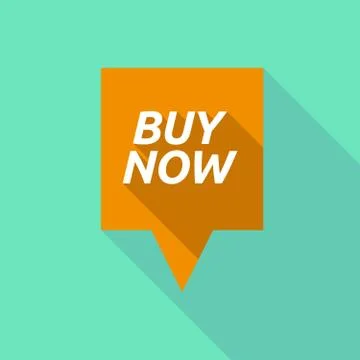 Long shadow tooltip with    the text BUY NOW Stock Illustration