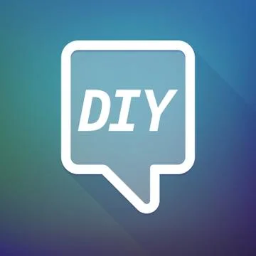 Long shadow tooltip with    the text DIY Stock Illustration