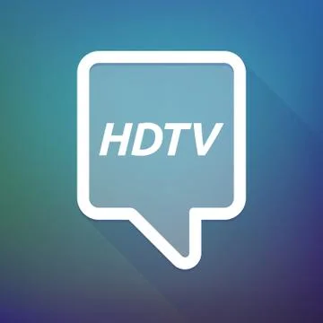 Long shadow tooltip with    the text HDTV Stock Illustration