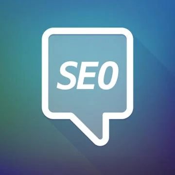 Long shadow tooltip with    the text SEO Stock Illustration
