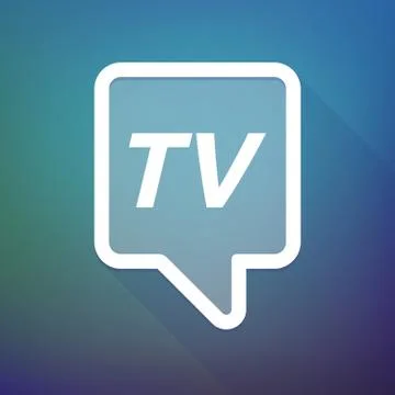 Long shadow tooltip with    the text TV Stock Illustration