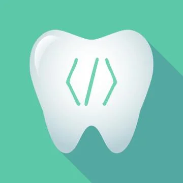 Long shadow tooth with a code sign Stockillustratie