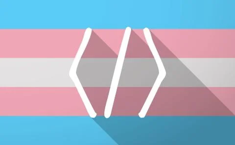 Long shadow  trans gender flag with a code sign Stock-Illustration