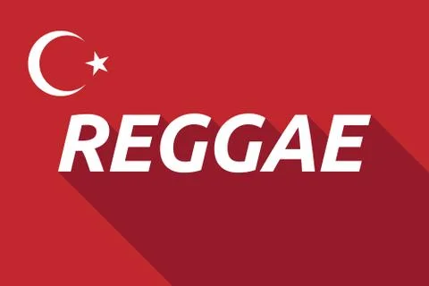 Long shadow Turkey flag with  the text REGGAE Stock Illustration