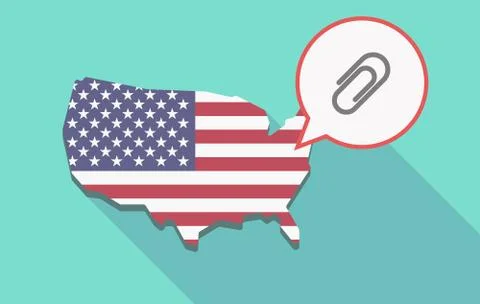 Long shadow USA map with a clip Stock Illustration
