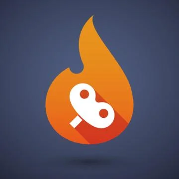 Long shadow vector flame icon with a toy crank Stock Illustration