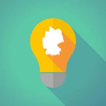 Long shadow vector light bulb with  a map of Germany Illustrazione stock