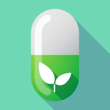 Long shadow vector pill with Stock Illustration