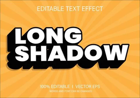 Long shadow vector text effect with modern style design Stock Illustration