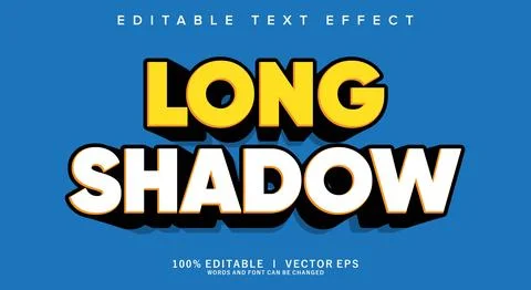 Long shadow vector text effect with modern style design Stock Illustration