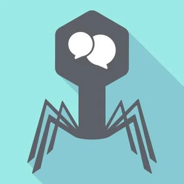 Long shadow virus with  comic balloons イラスト素材