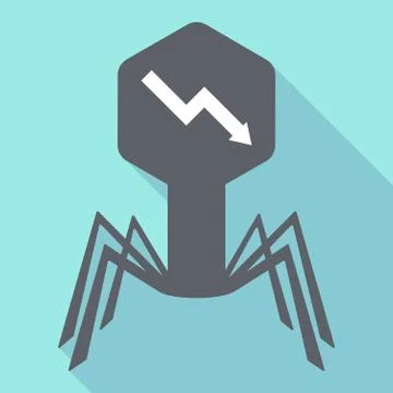Long shadow virus with a descending graph Stock Illustration