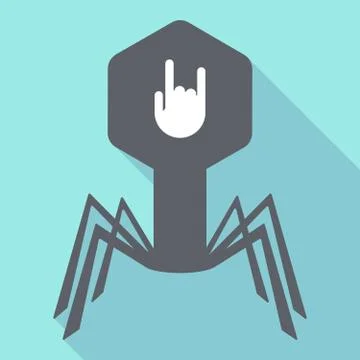 Long shadow virus with a rocking hand Stock Illustration