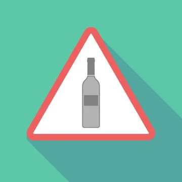 Long shadow warning signal with a bottle of wine Stock Illustration