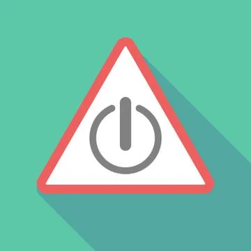 Long shadow warning signal with an off button Illustrazione stock