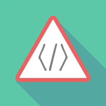 Long shadow warning signal with a code sign Stock-Illustration