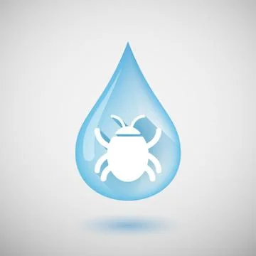 Long shadow water drop icon with a bug Stock-Illustration