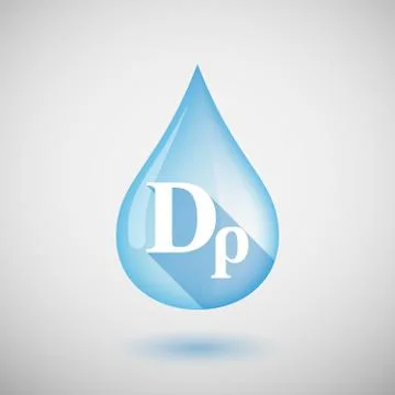 Long shadow water drop icon with a drachma currency sign Stock Illustration