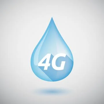 Long shadow water drop with    the text 4G Stock Illustration
