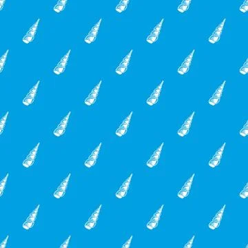 Long shell pattern seamless blue Stock Illustration