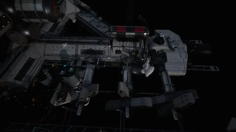 Long Shot for Astronauts have fun outside the international station Video stock 260674280