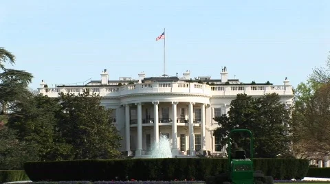 A long-shot of the beautiful White House in Washington DC Stock Footage