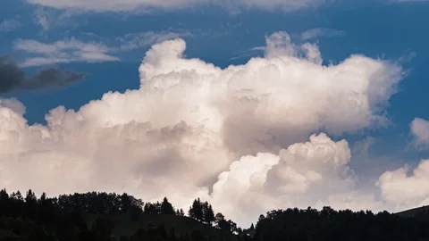 Long shot of clouds passing over the forest Stock Footage 124528195