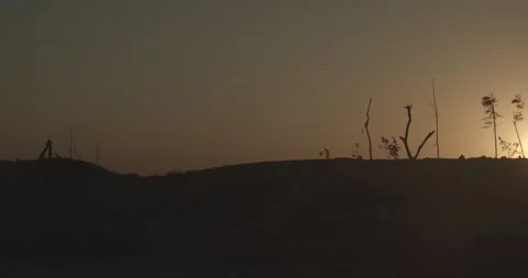 LONG SHOT FOR A DESERT AT DUSK Stock Footage 164605948