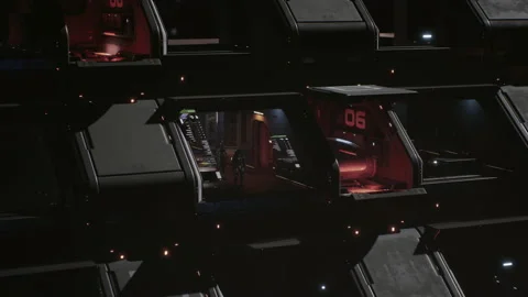A long shot of a dialogue scene between the captain and the first officer 01 Stock Footage 162888575