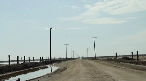 Long Shot Of A Dirt Road Stock Footage 47463539