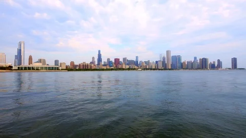 A long shot of downtown Chicago Stock Footage 87340211