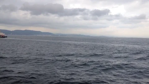 Long shot from the ferry Stock Footage 83186447