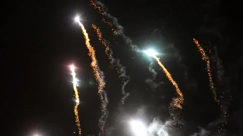 Long Shot Fireworks, 4k Stock Footage 170381582