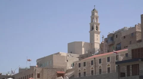 Long Shot Jaffa Clock Tower Tel-Aviv-Jaffa Israel Stock Footage 52531897
