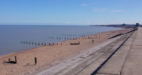 Long shot looking up Marina Parade on the Sheerness waterfront 스톡 동영상 331152851