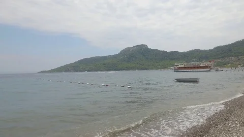 Long shot, Marmaris beach Stock Footage 80889862