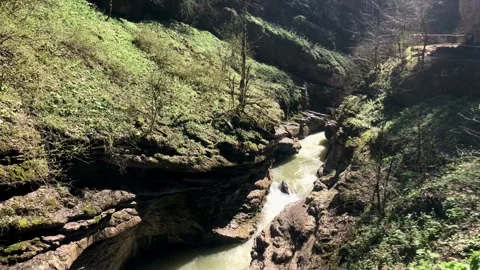 Long shot of a mountain river Stock-Footage 308106877