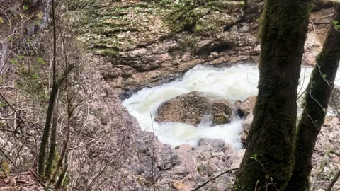 Long shot of the mountain river Stock Footage 308111007