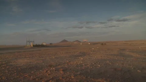 Long shot of an opencast mine in the distance Stock Footage 312400503