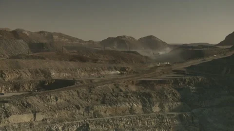 Long shot of an opencast mine Stock Footage 312400377